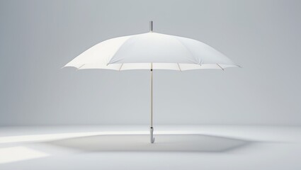 Fototapeta premium Mock-up of white umbrella against a neutral background