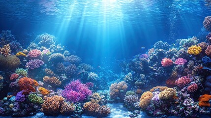 Vibrant Underwater Coral Reef Paradise: A Stunning Ocean Scene