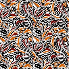an orange and black swirl pattern on a white background
