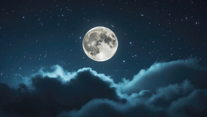 Obraz premium Night view of the moon.