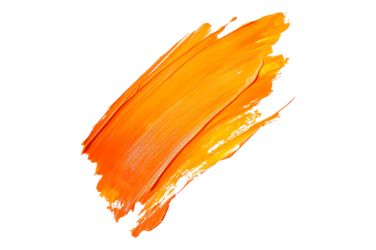 orange abstract hand-painted marker isolated on white or transparent background. - Powered by Adobe