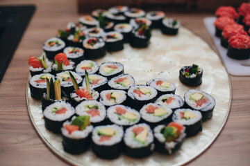 homemade fresh cooked japanese rolls