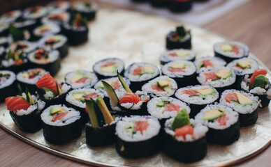 homemade fresh cooked japanese rolls