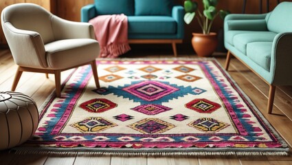 modern kilim wool area rug for the living room