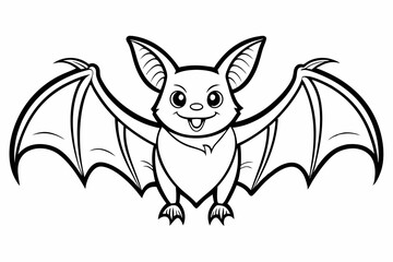 coloring page line art the bat black vector