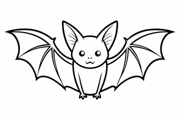 coloring page line art the bat black vector