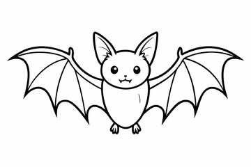 coloring page line art the bat black vector