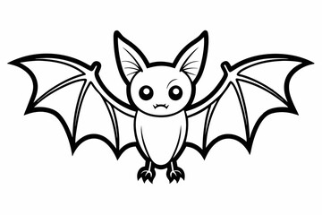 coloring page line art the bat black vector