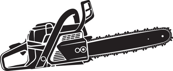 Chain Saw silhouette vector illustration isolated On Transparent Background