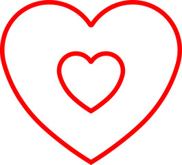 Heart icon in line vector signs isolated on transparent background