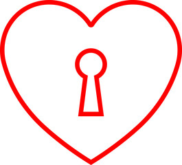 Heart icon in line vector signs isolated on transparent background