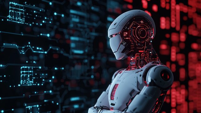 Robotic innovation showcase futuristic ai technology digital lab 3d model sci-fi environment close-up view - Powered by Adobe
