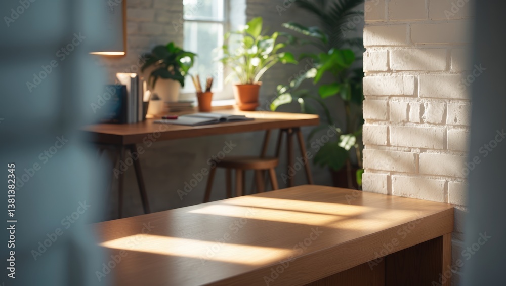 Poster cropped view of a wooden table featuring copy space.
