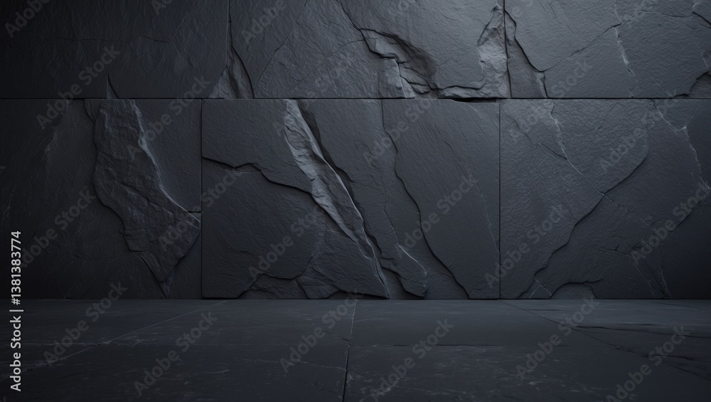 Aufkleber dark grey and black slate surface exhibiting a natural pattern with high resolution for background a