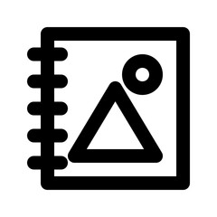 Photo album icon. Photo book sign and symbol linear pictogram.