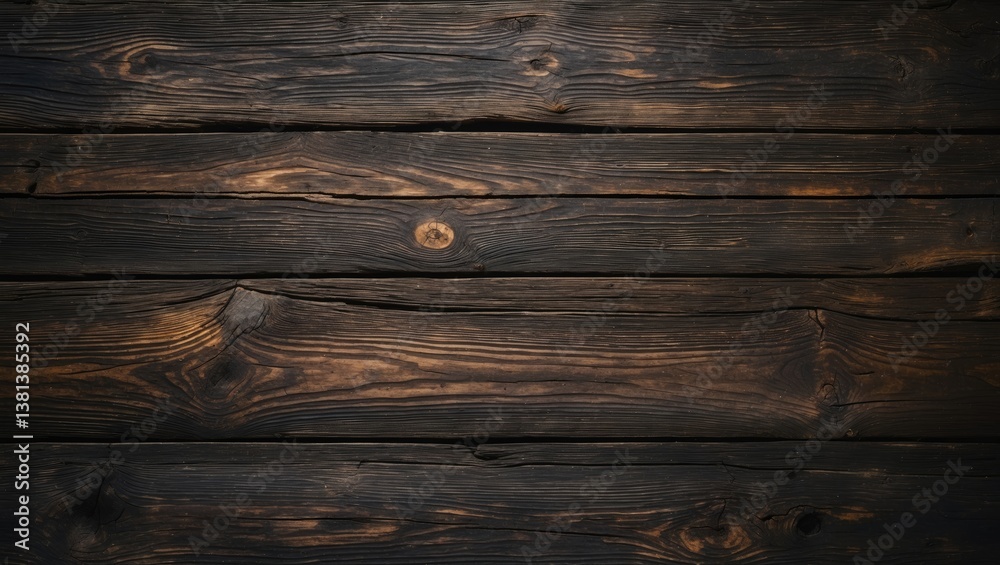 Poster dark aged wooden table texture background from above