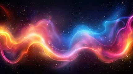 Obraz premium Cosmic Nebula: Vibrant Waves of Celestial Energy