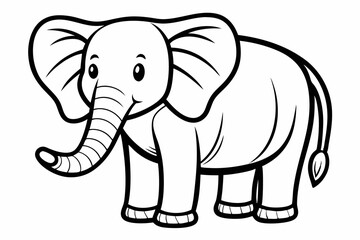 coloring page line art the elepent black vector