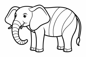 coloring page line art the elepent black vector