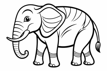 Fototapeta premium coloring page line art the elepent black vector