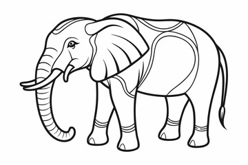 Obraz premium coloring page line art the elepent black vector