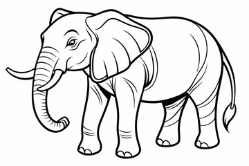 coloring page line art the elepent black vector