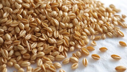 Obraz premium Malted Barley on Light Background