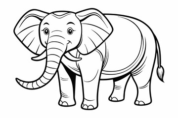 coloring page line art the elepent black vector