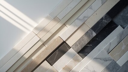 Obraz premium Luxury natural stone marble slabs for kitchen countertops and floor tiles. Samples of stone for countertops.