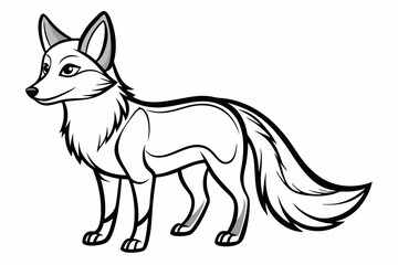coloring page line art the fox black vector