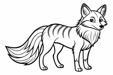 coloring page line art the fox black vector