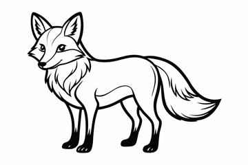 Obraz premium coloring page line art the fox black vector