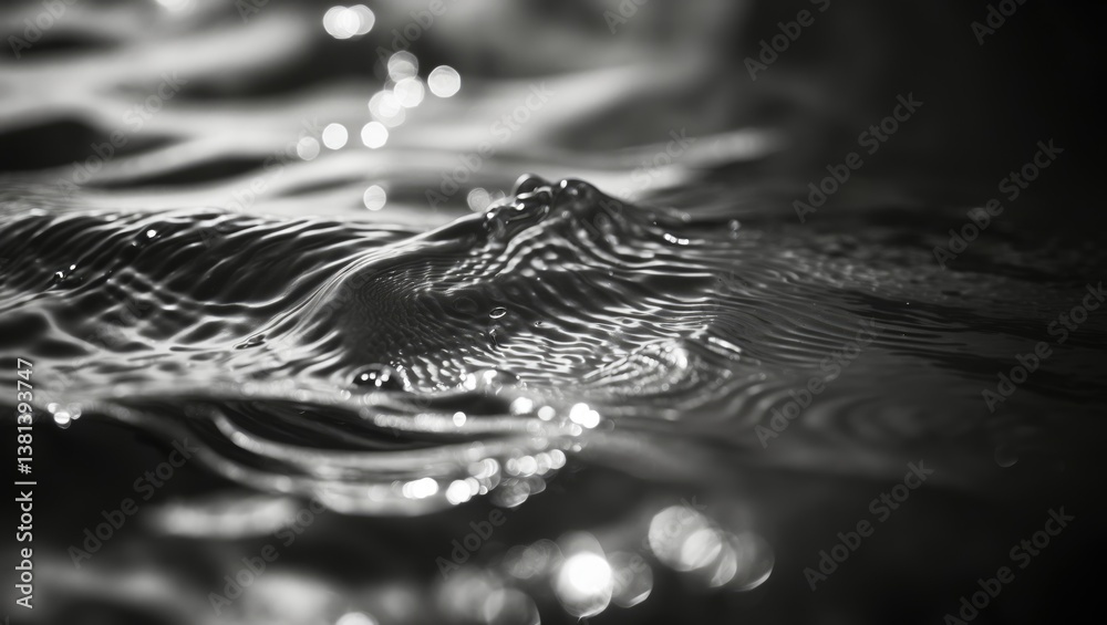 Poster water texture. reflection texture background of water. dark background, high-resolution dark surface