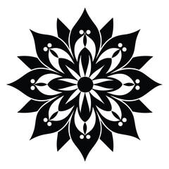 Monochrome floral vector art featuring stylized black and white blossom patterns
