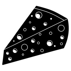 Cheese Silhouette Black Color Vector