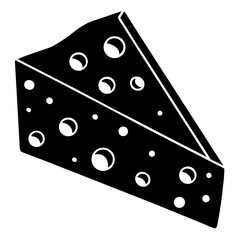 Cheese Silhouette Black Color Vector