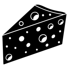 Cheese Silhouette Black Color Vector