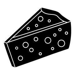 Cheese Silhouette Black Color Vector
