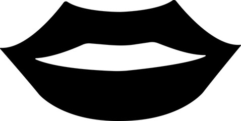 Mouth lips icon in flat woman girl lips shape design kissing Beauty concept. Trendy style isolated on transparent background