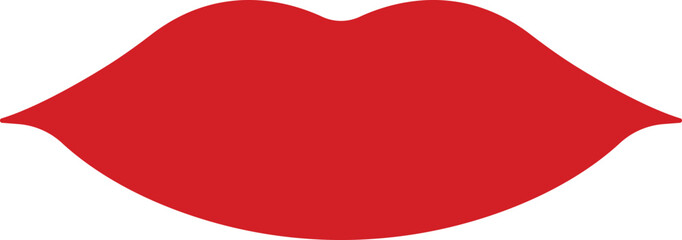 Obraz premium Mouth lips icon in flat woman girl lips shape design kissing Beauty concept. Trendy style isolated on transparent background