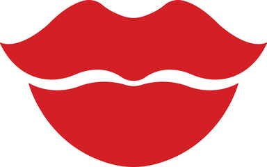 Mouth lips icon in flat woman girl lips shape design kissing Beauty concept. Trendy style isolated on transparent background