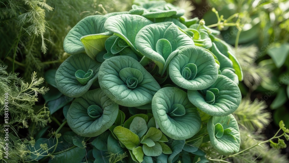 Poster common sage is a fragrant herb and spice.