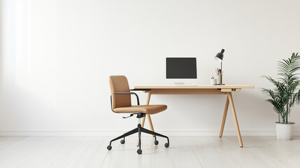 Minimalist Home Desk Setup with Ergonomic Chair