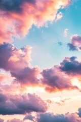 Fototapeta premium Dramatic sunset sky filled with colorful clouds