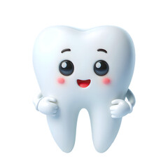 3d cute tooth mascot cartoon character illustration
