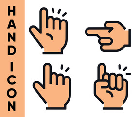 Hand Gesture Icon Set – Minimal Vector Line Icons
