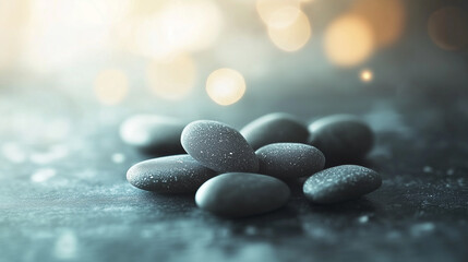 Zen stones on blurry background