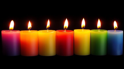 Colorful Candles in a Row