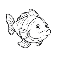 Elegant Sunfish Black Vector outline
