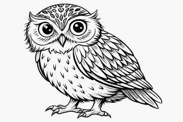Obraz premium coloring page line art the eurasian vector